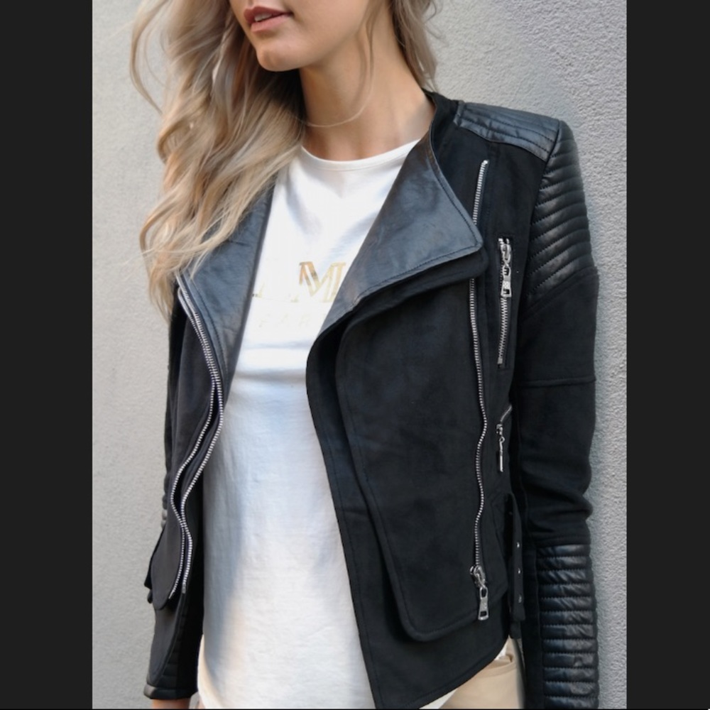Ivory & chain beast biker jacket